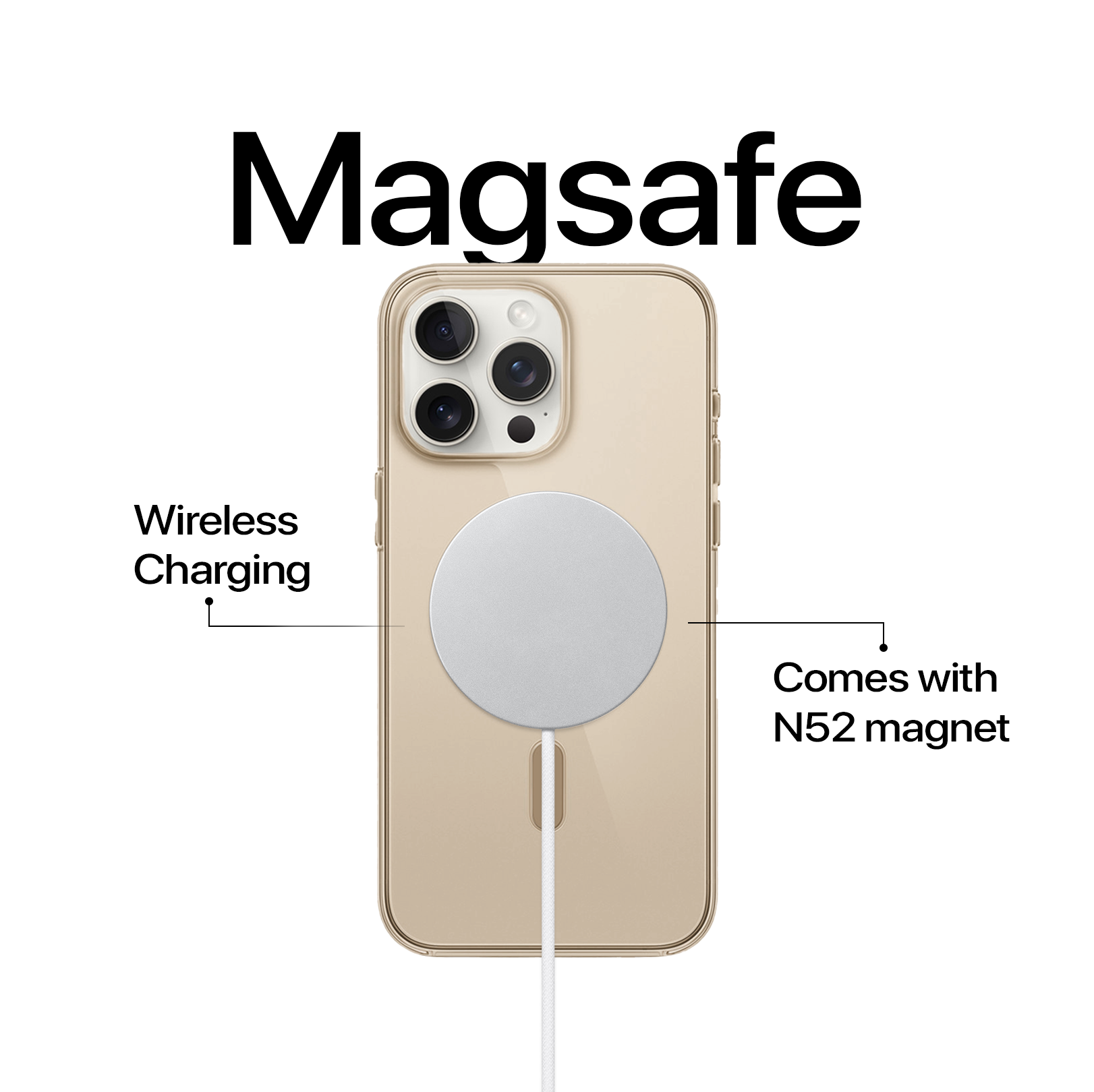 Anti Yellow Magsafe Clear Case - Iphone 16 pro (CRYSTAL DESERT TITANIUM)