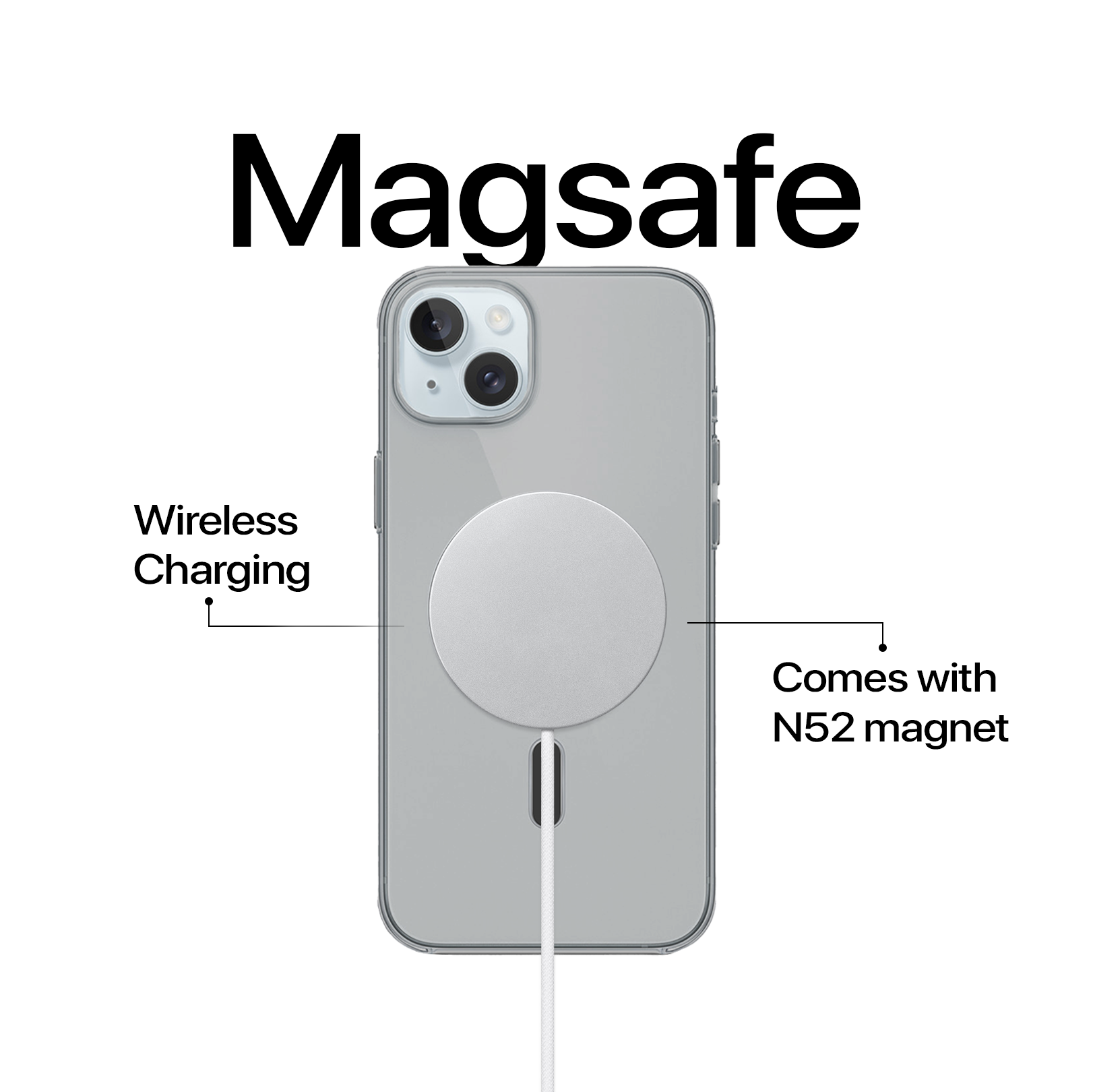 Anti Yellow Magsafe Clear Case - Iphone 13 (CRYSTAL BLACK TITANIUM)