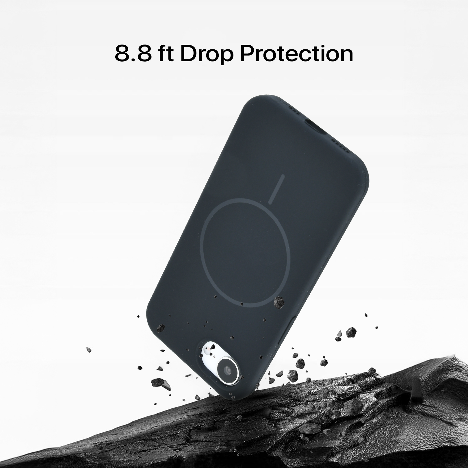 Anti Dust Magsafe Silicone Case - Iphone 16 e (Black)