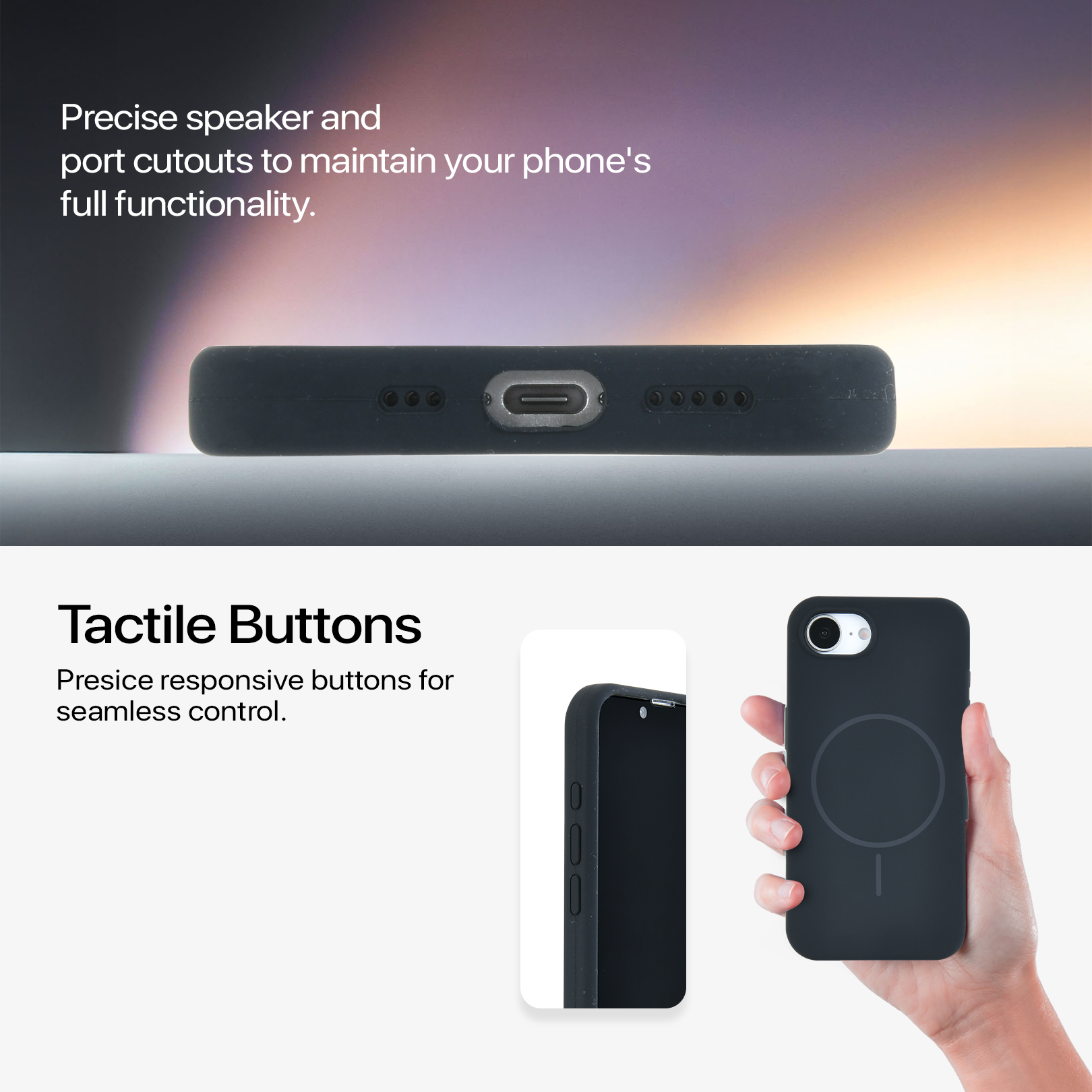 Anti Dust Magsafe Silicone Case - Iphone 16 e (Black)