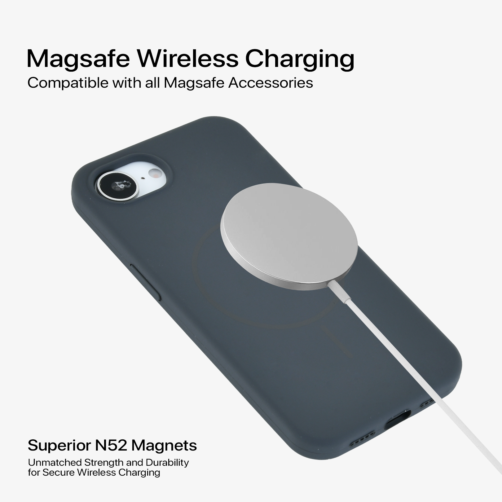 Anti Dust Magsafe Silicone Case - Iphone 16 e (Grey)
