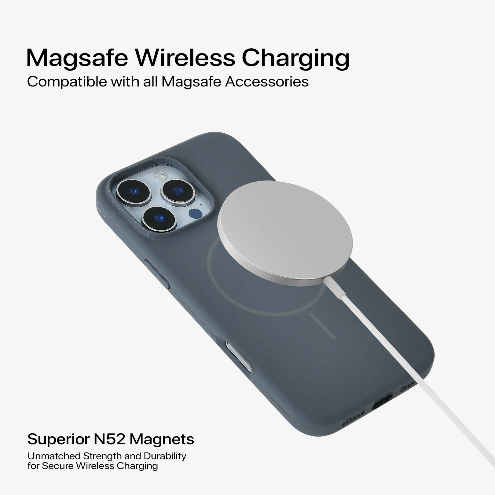 Anti Dust Magsafe Silicone Case - Iphone 14 Pro Max (Grey)
