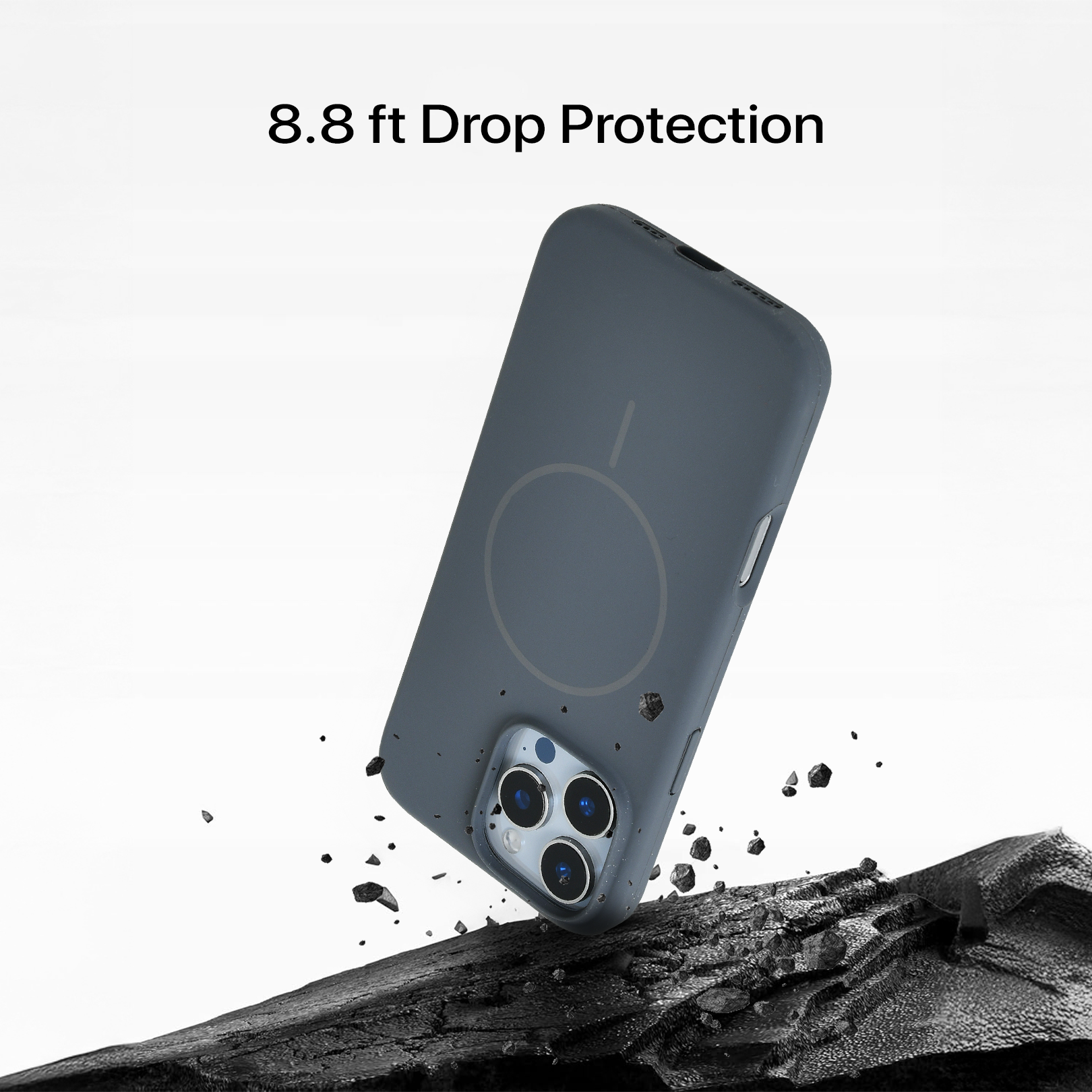 Anti Dust Magsafe Silicone Case - Iphone 13 Pro (Grey)