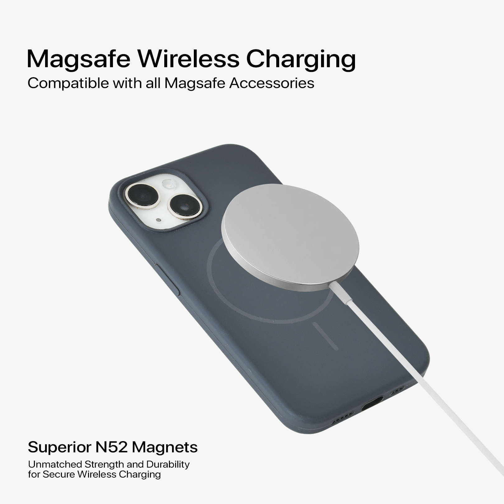 Anti Dust Magsafe Silicone Case - Iphone 14 (Grey)