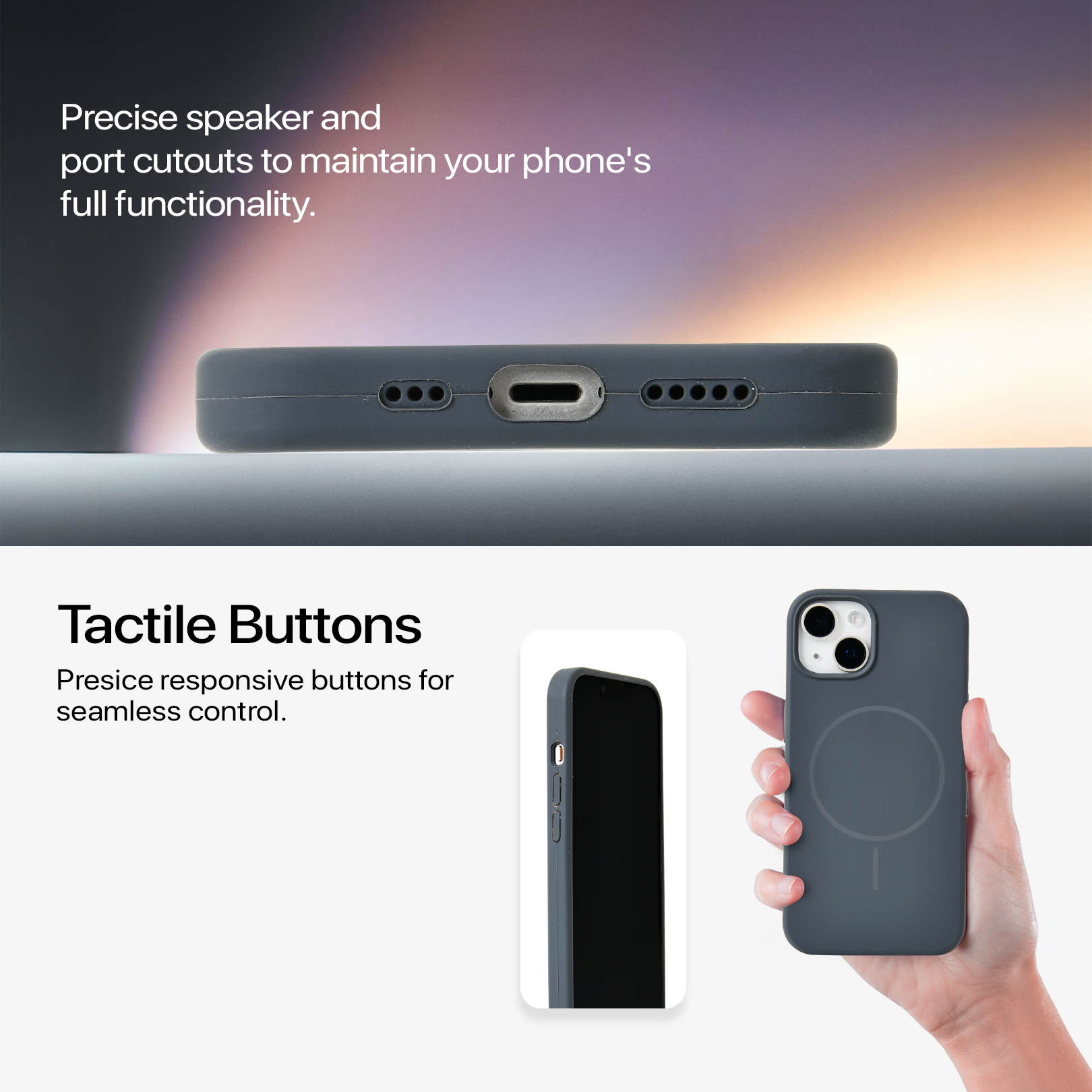 Anti Dust Magsafe Silicone Case - Iphone 14 Plus (Grey)