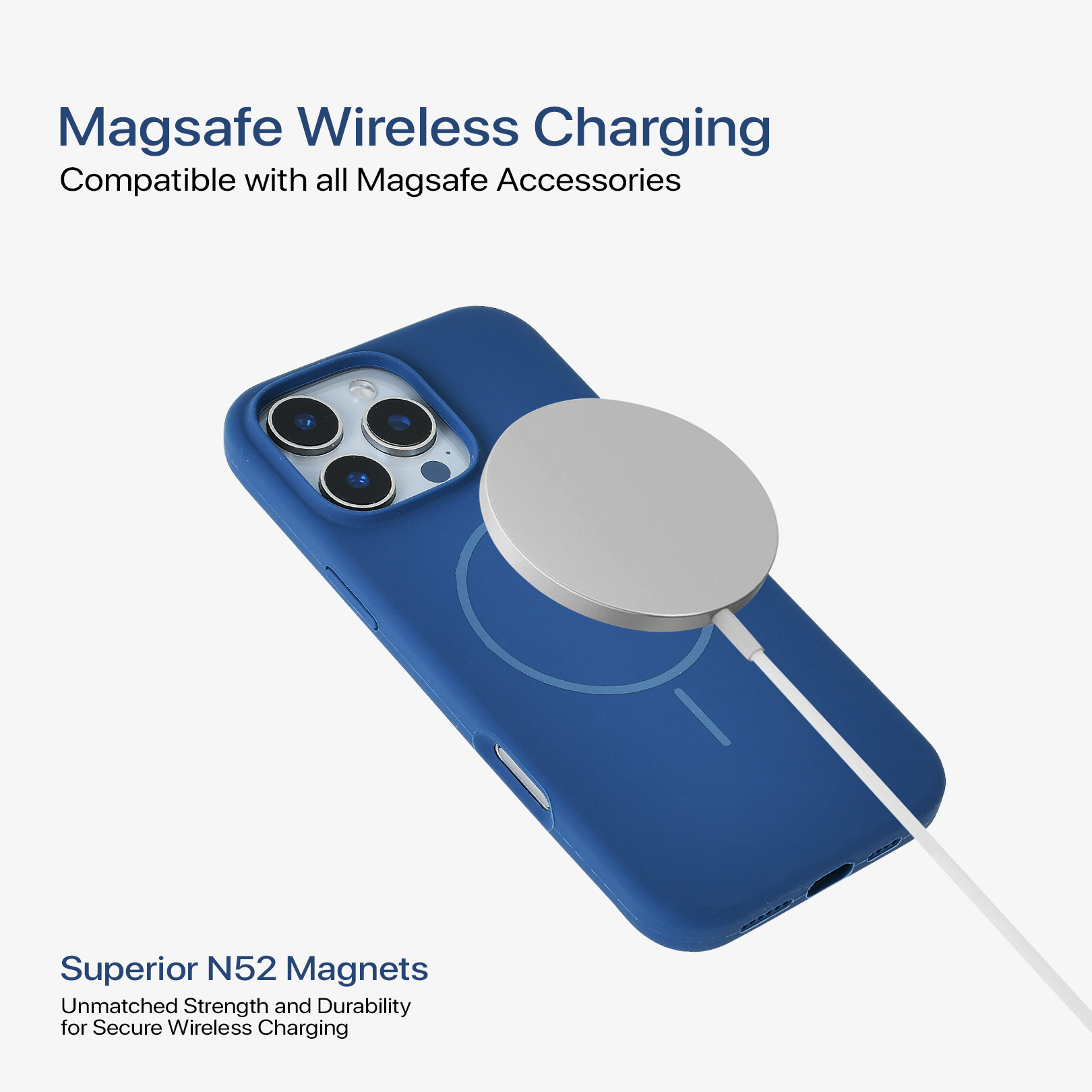 Anti Dust Magsafe Silicone Case - Iphone 14 Pro Max (Denim Blue)