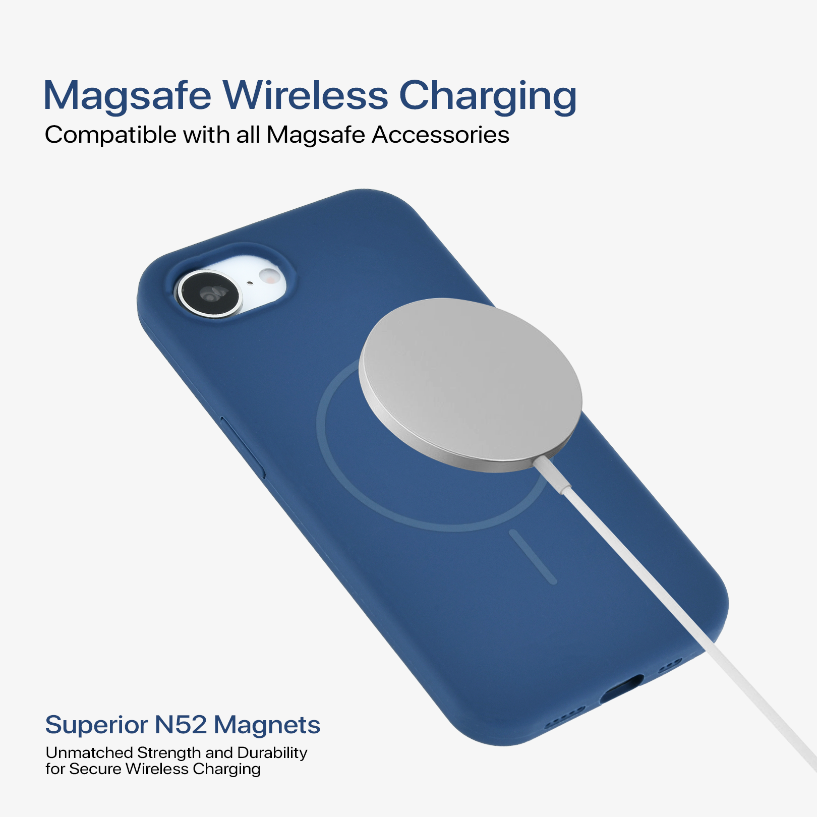 Anti Dust Magsafe Silicone Case - Iphone 16 e (Blue)