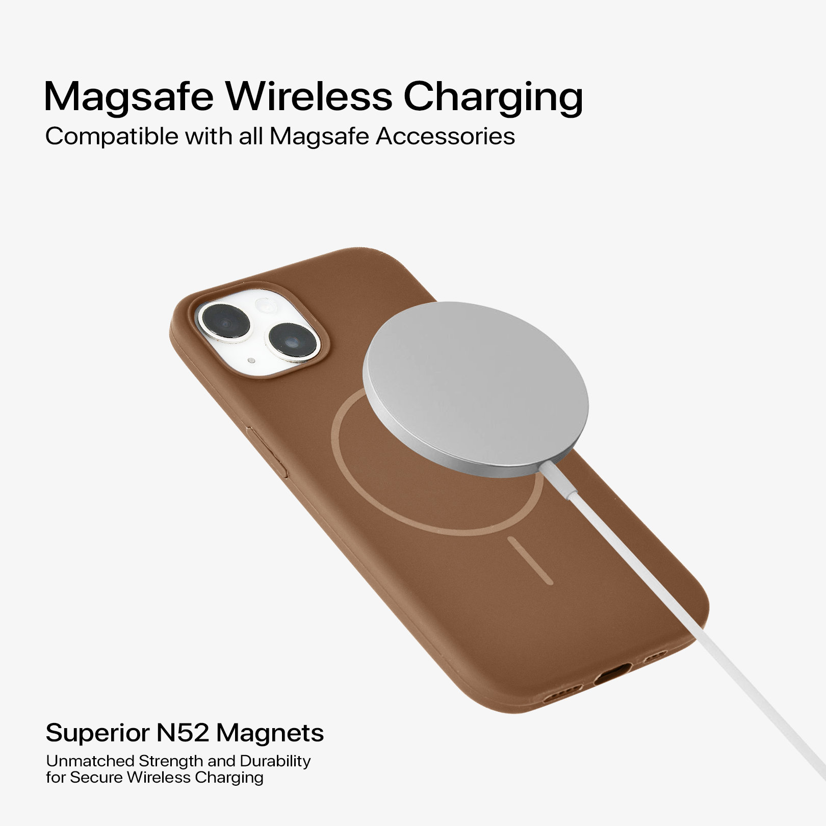 Anti Dust MagSafe Silicone Case - IPhone 13 ( Brown)
