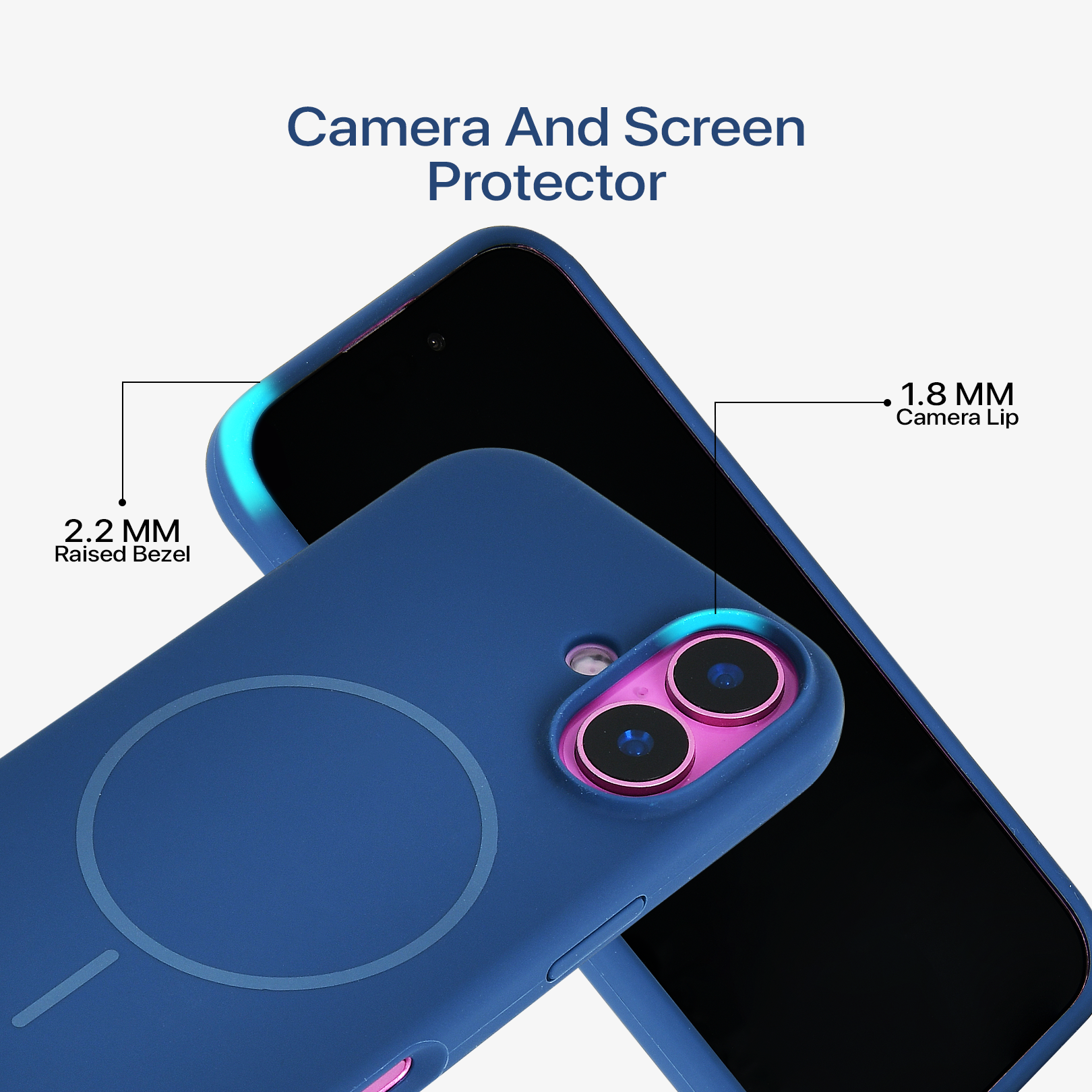 Anti Dust Magsafe Silicone Case - Iphone 16 Plus ( Denim Blue)
