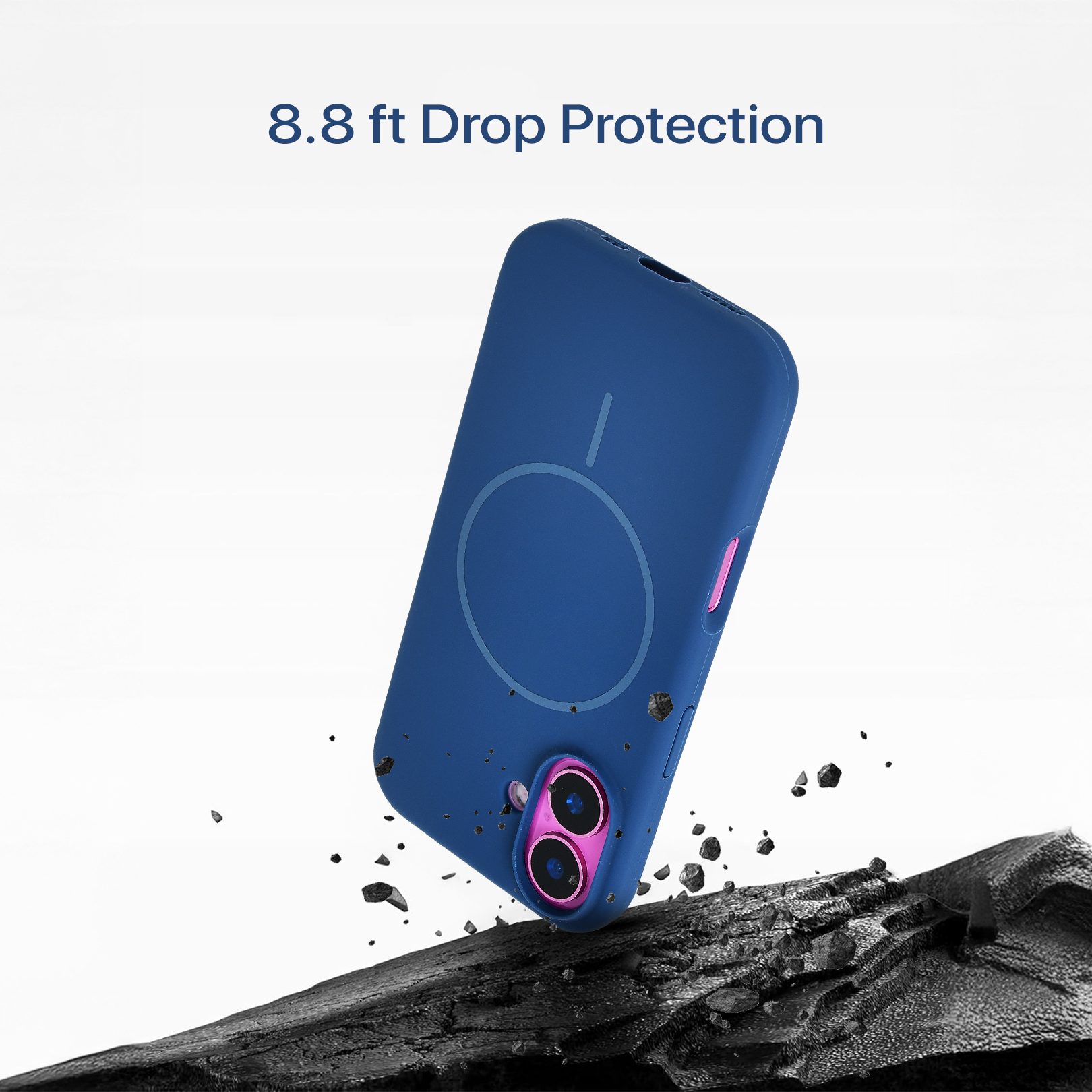 Anti Dust Magsafe Silicone Case - Iphone 16 Plus ( Denim Blue)