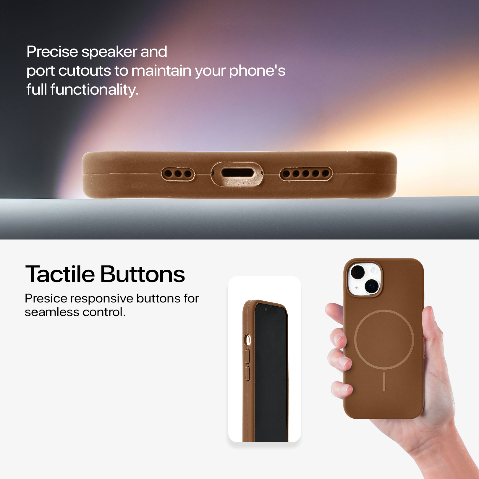 Anti Dust MagSafe Silicone Case - IPhone 15 ( Brown)