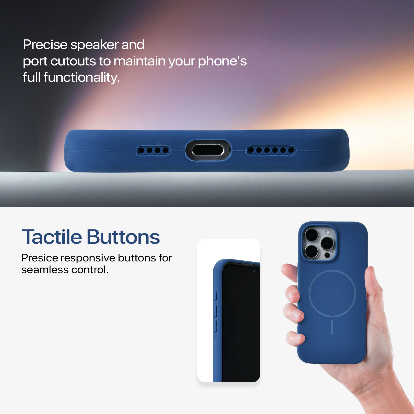 Anti Dust Magsafe Silicone Case - Iphone 14 Pro (Denim Blue)