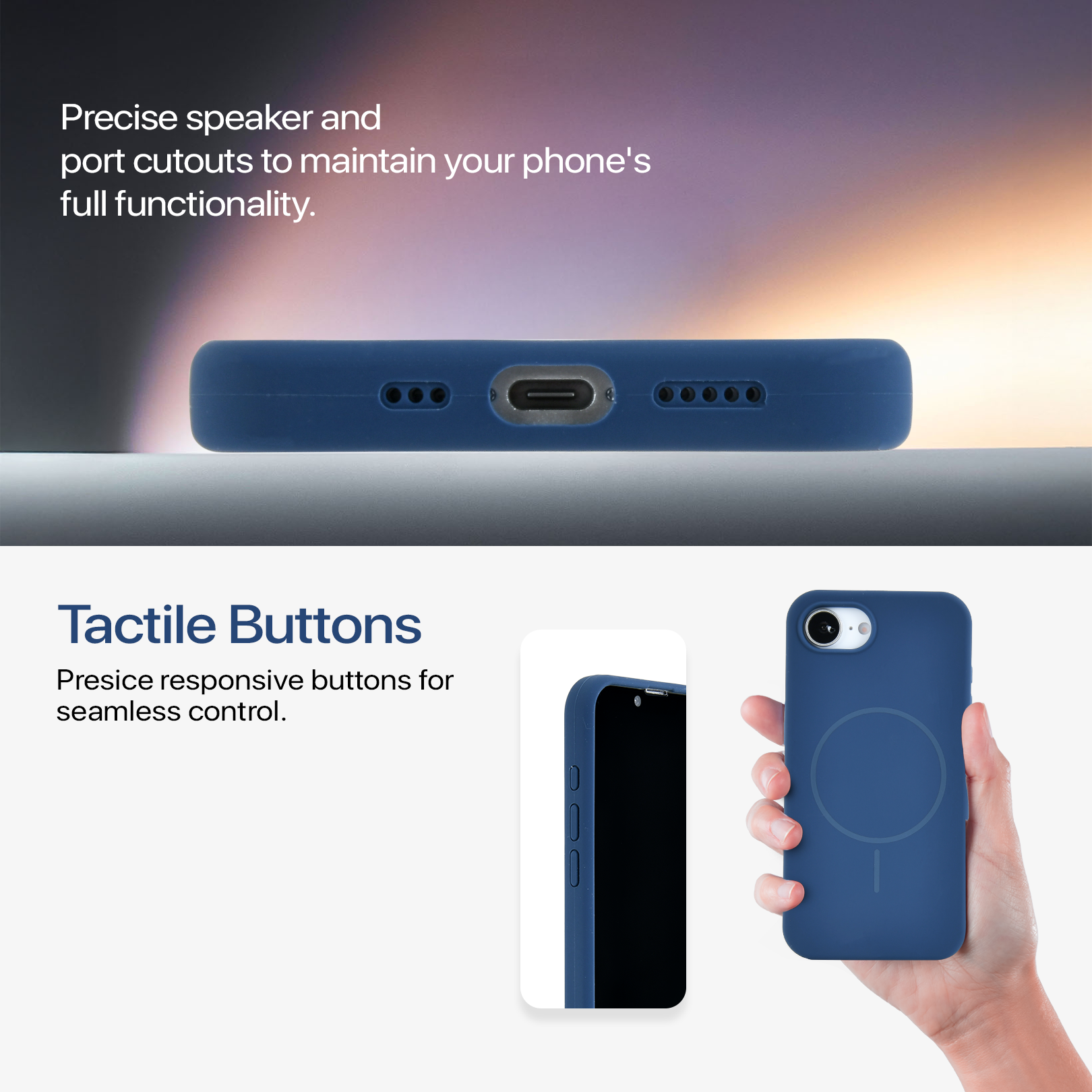 Anti Dust Magsafe Silicone Case - Iphone 16 e (Blue)
