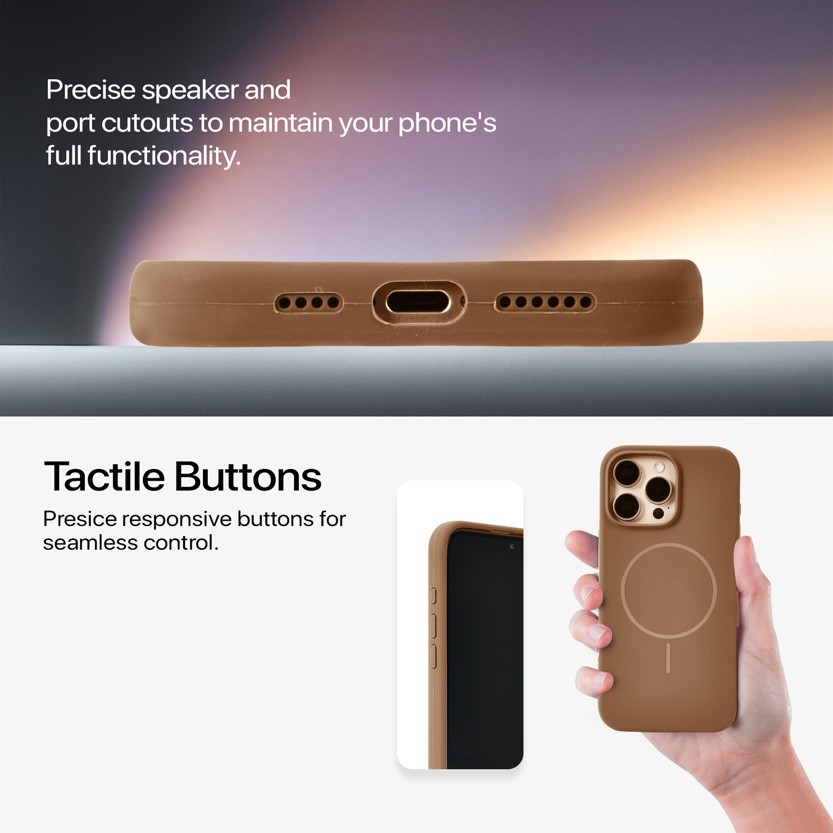 Anti Dust MagSafe Silicone Case - IPhone 14 pro max ( Brown)