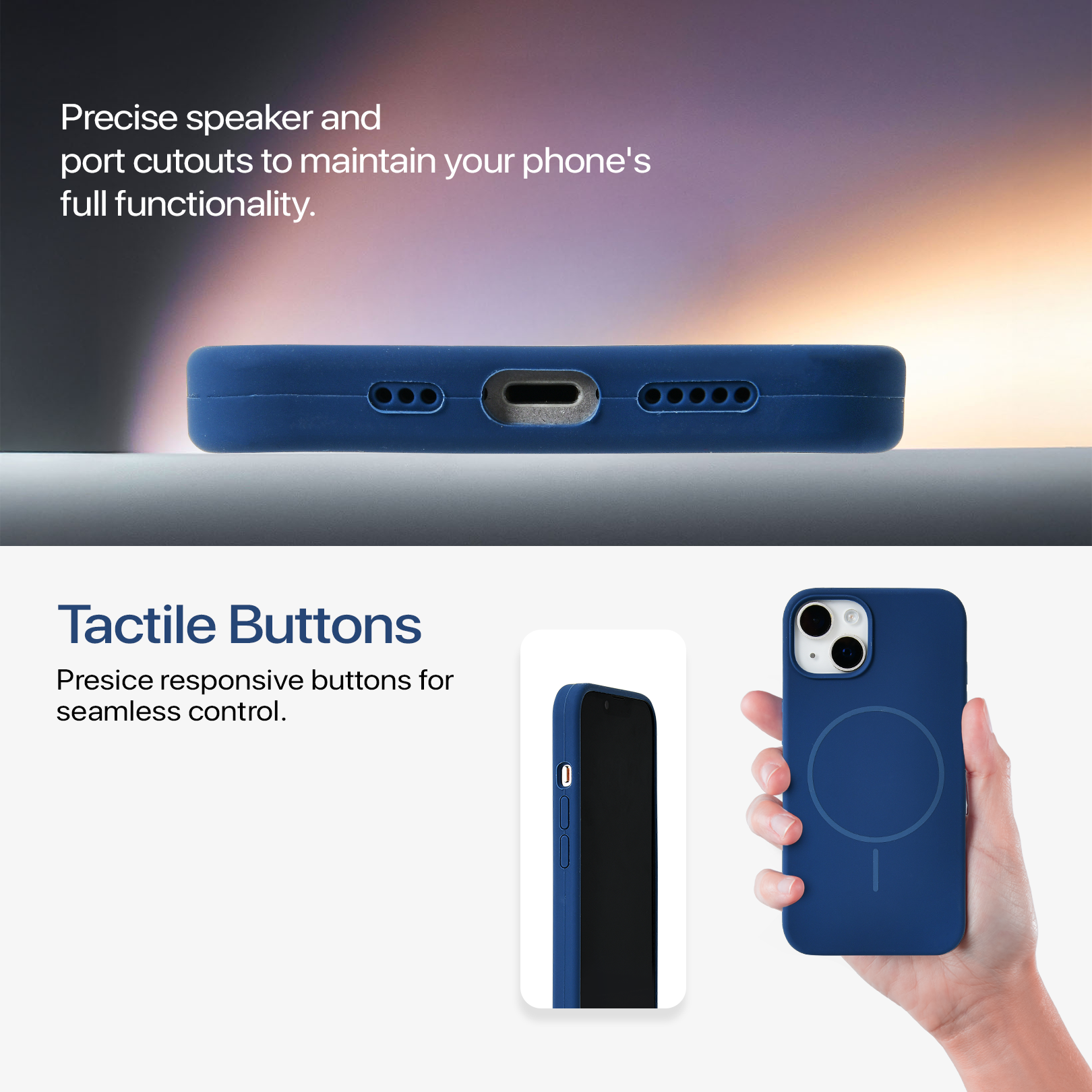 Anti Dust Magsafe Silicone Case - Iphone 14 Plus (Denim Blue)