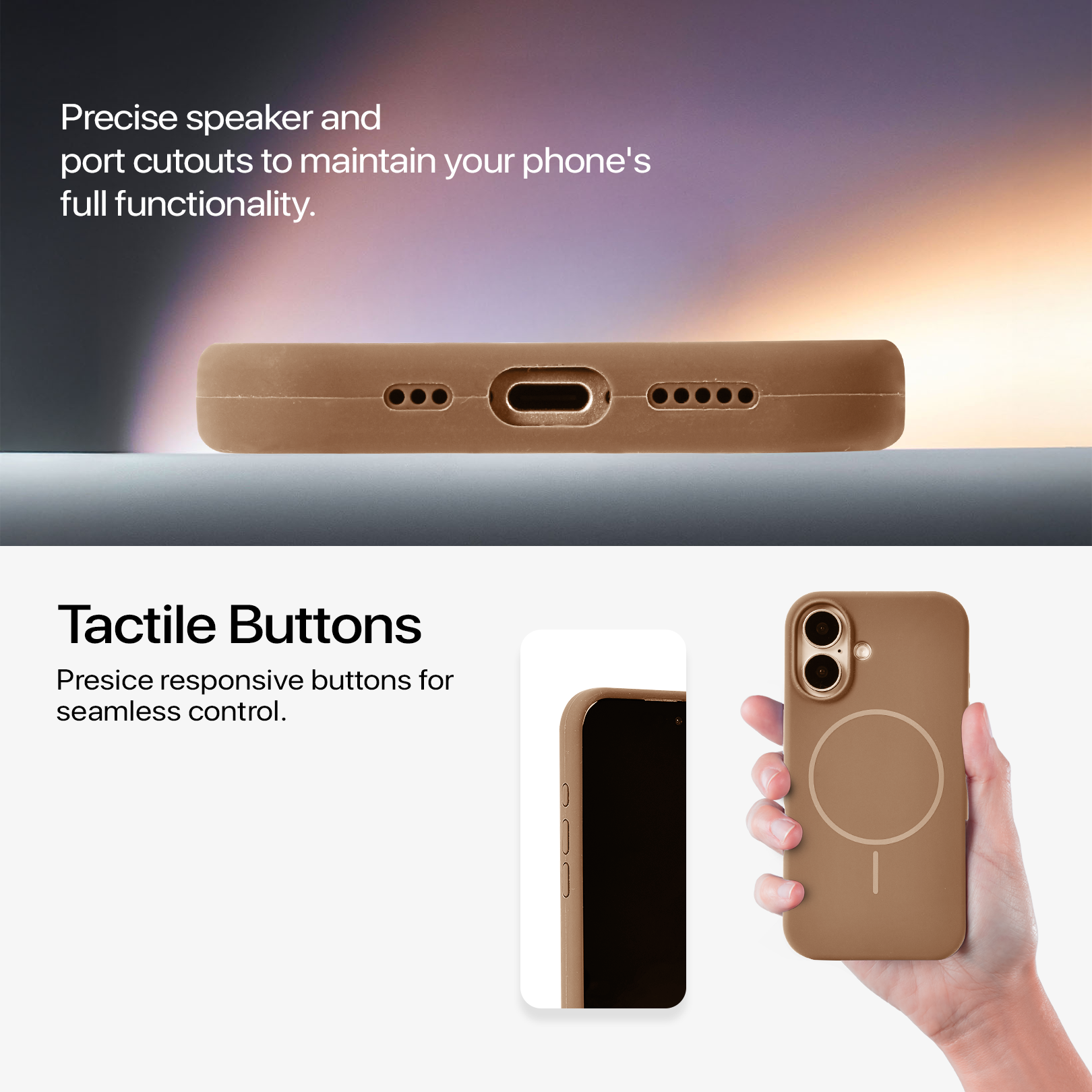 Anti Dust MagSafe Silicone Case - IPhone 16 ( Brown)