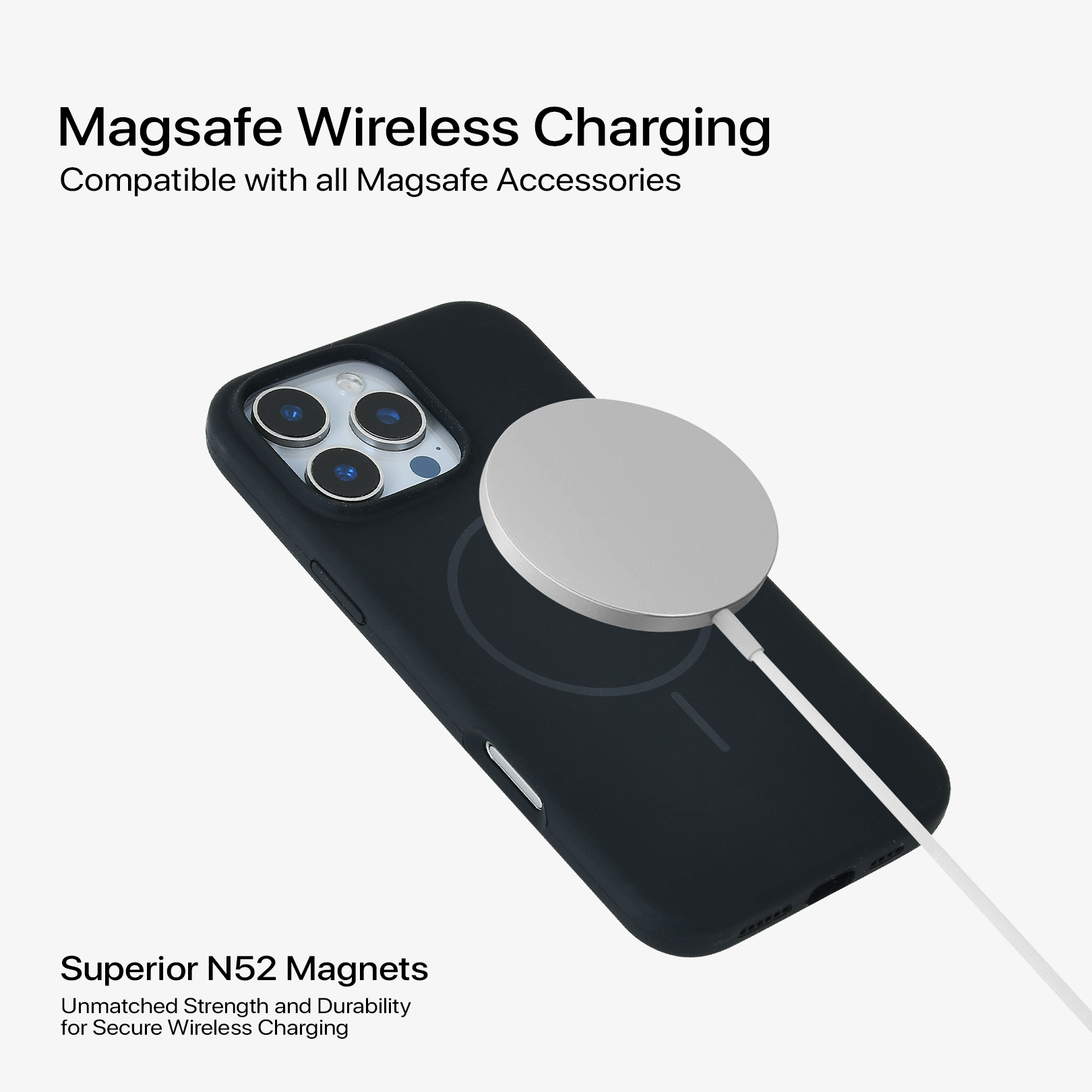 Anti Dust Magsafe Silicone Case - Iphone 14 Pro (Black)