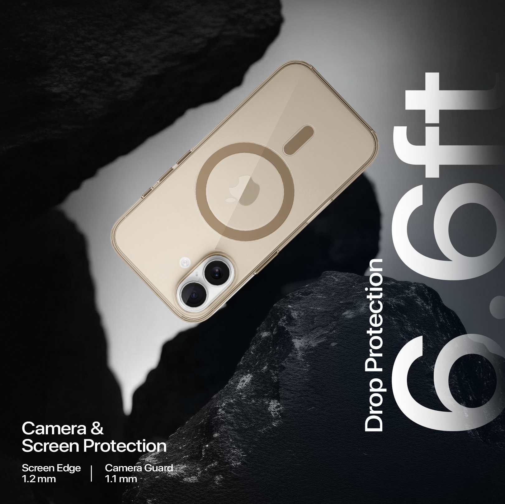 Anti Yellow Magsafe Clear Case - Iphone 16 (CRYSTAL DESERT TITANIUM)
