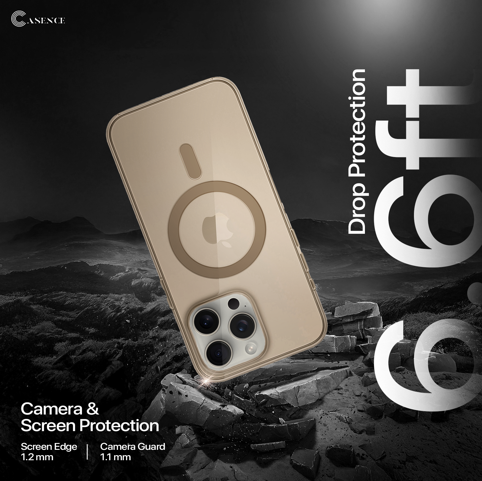 Anti Yellow Magsafe Clear Case - Iphone 15 Pro (CRYSTAL DESERT TITANIUM)