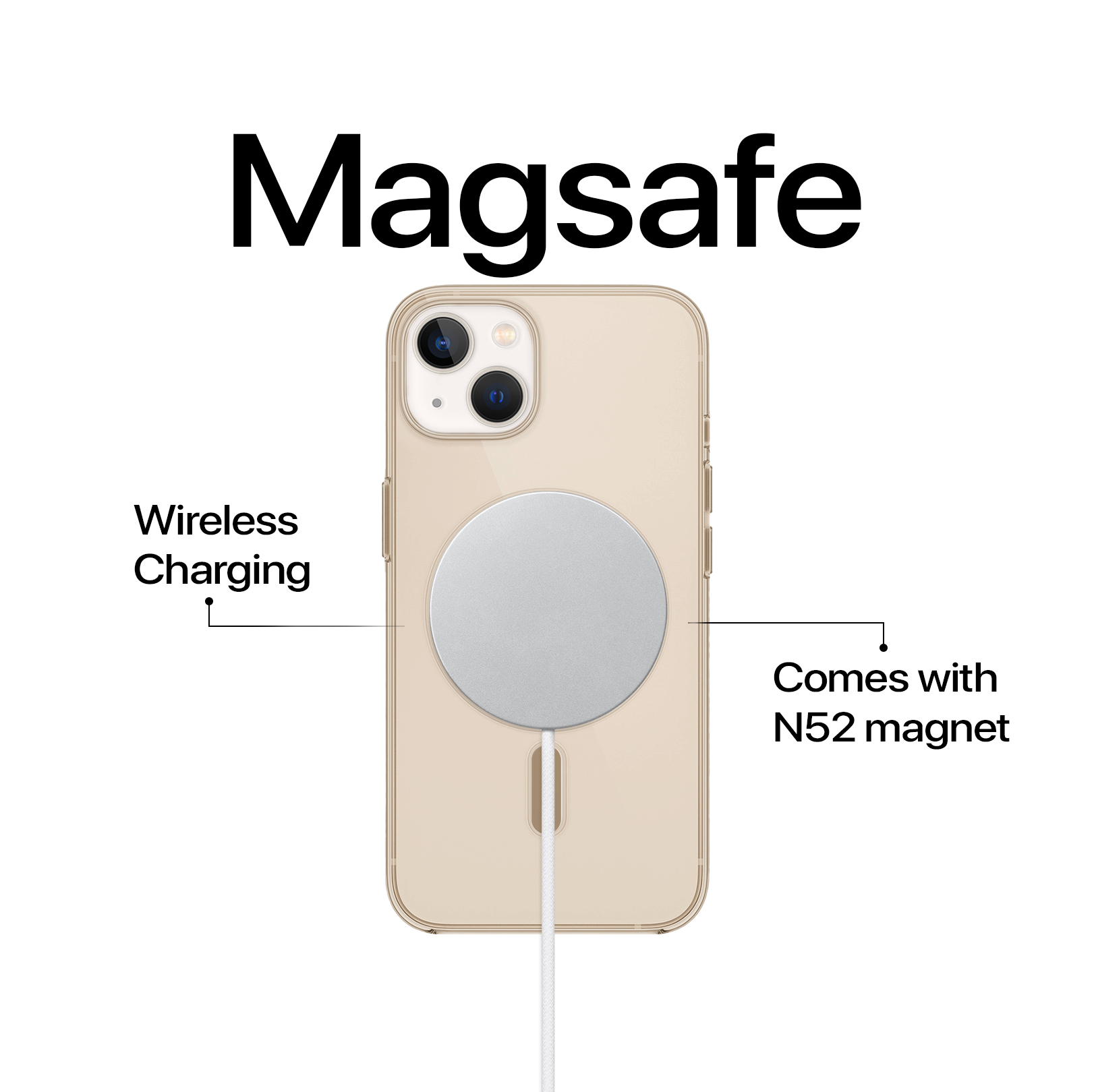 Anti Yellow Magsafe Clear Case - Iphone 15 Plus (CRYSTAL DESERT TITANIUM)