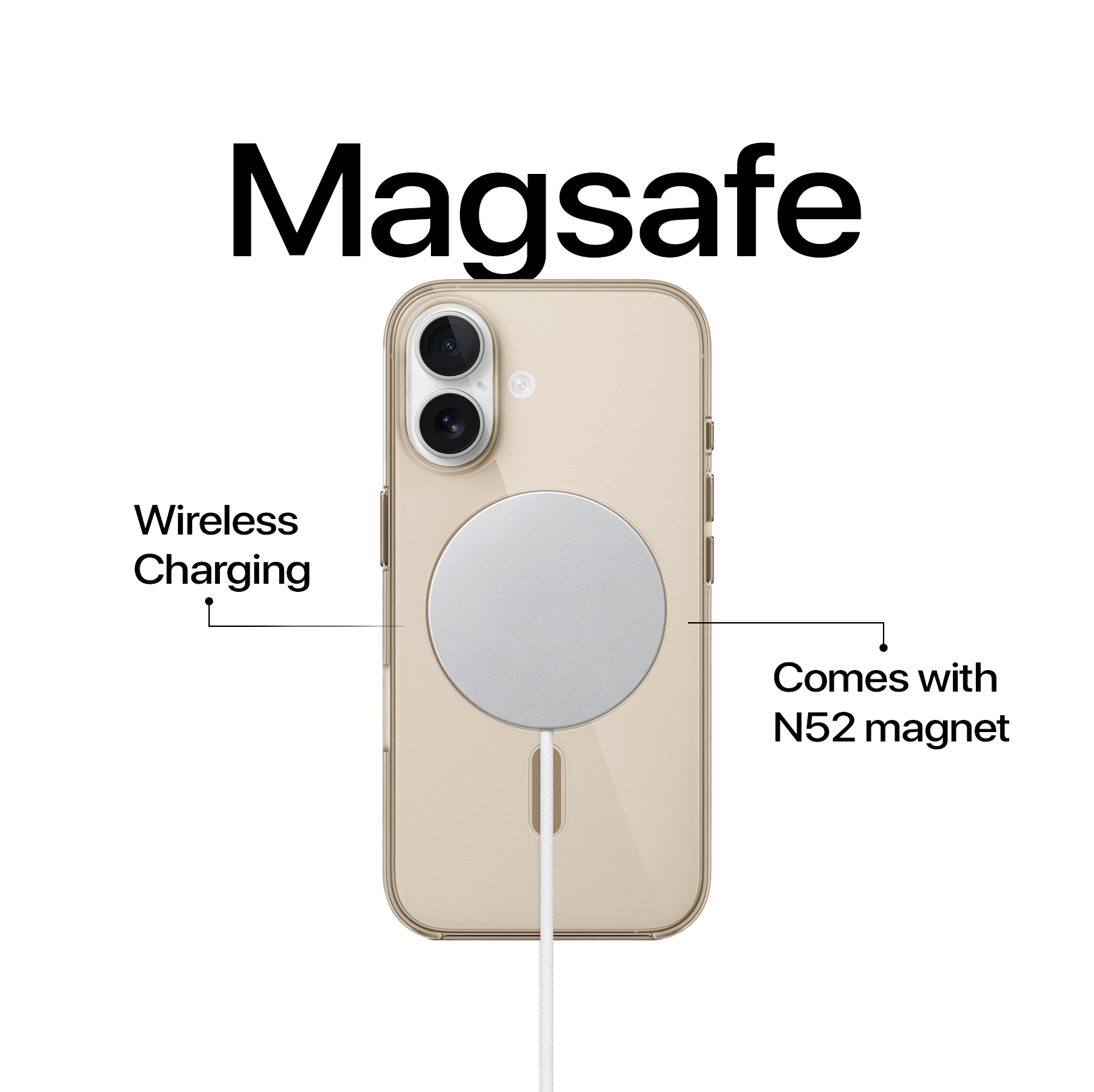 Anti Yellow Magsafe Clear Case - Iphone 16 (CRYSTAL DESERT TITANIUM)