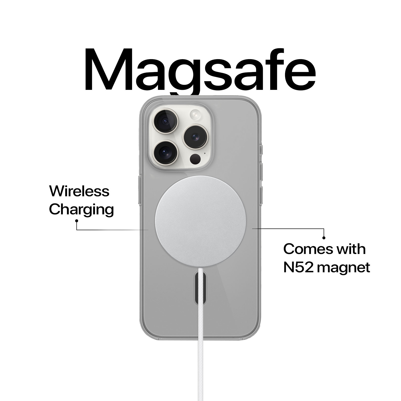 Anti Yellow Magsafe Clear Case - Iphone 16 Pro Max (CRYSTAL BLACK TITANIUM)