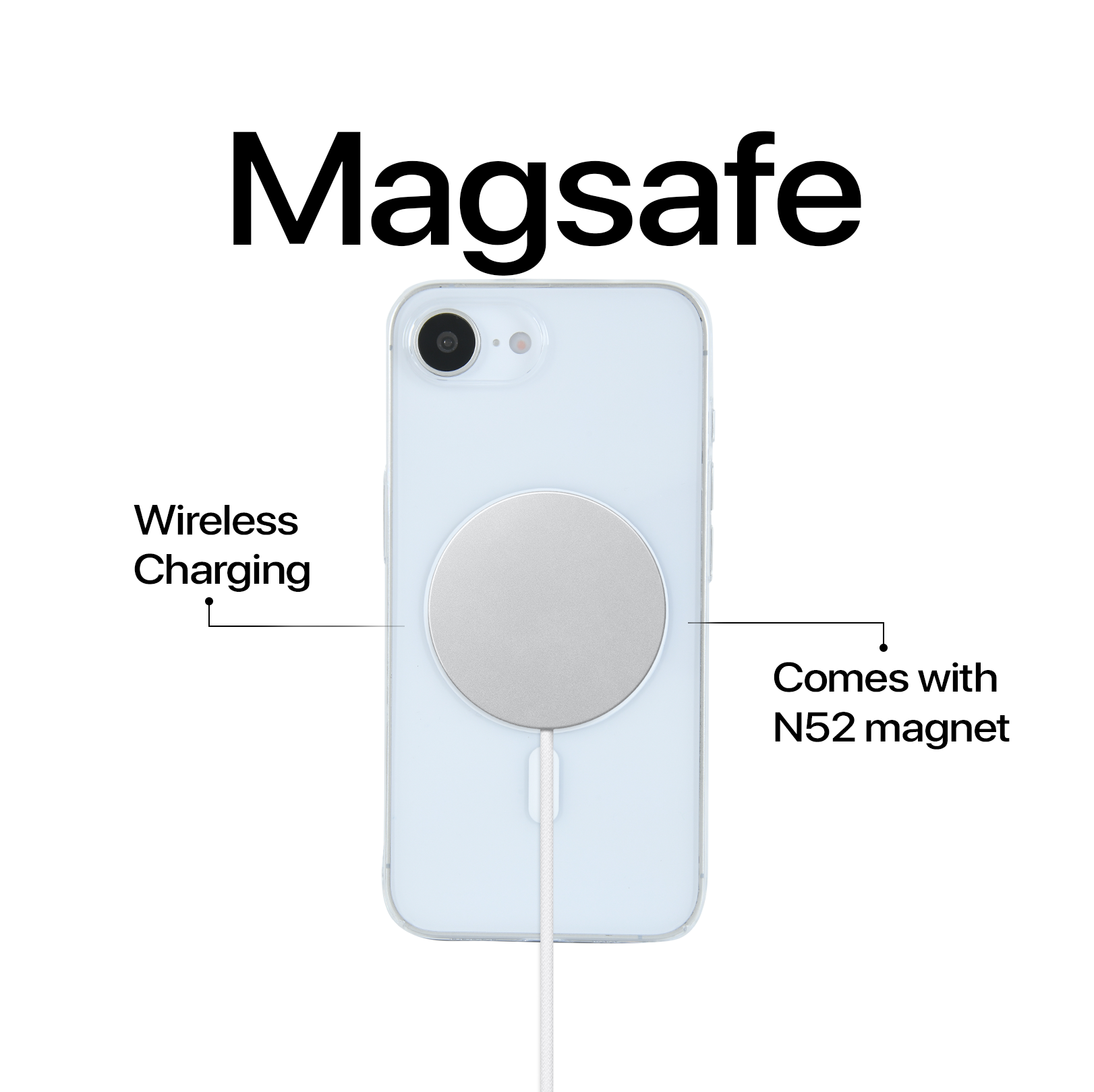 Anti Yellow Magsafe Clear Case - Iphone 16e (CRYSTAL WHITE TITANIUM)