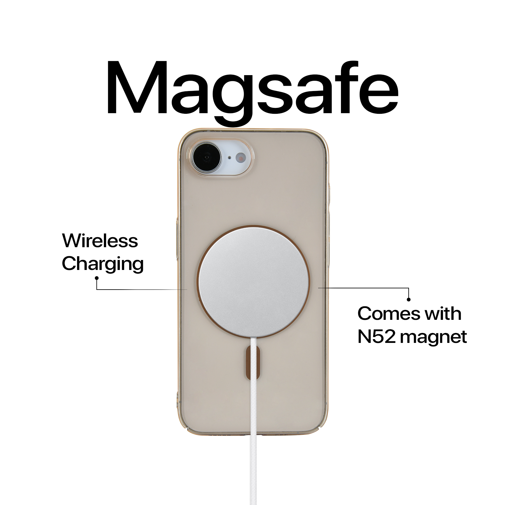 Anti Yellow Magsafe Clear Case - Iphone 16e (CRYSTAL Desert TITANIUM)