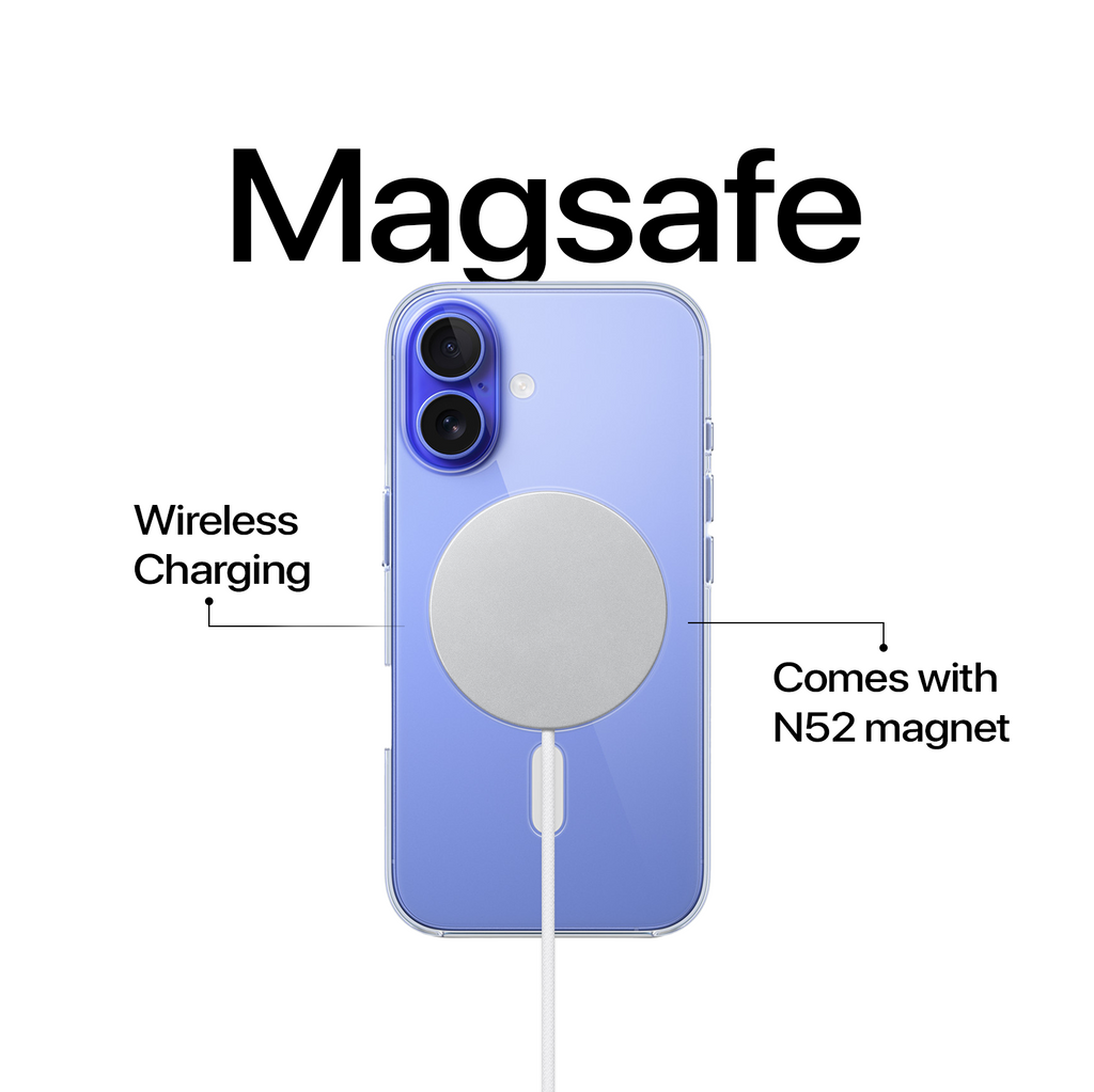 Anti Yellow Magsafe Transparent Clear Case - Iphone 16 Plus (CRYSTAL WHITE TITANIUM)