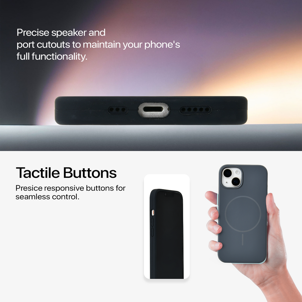 Anti Dust Magsafe Silicone Case - Iphone 14 Plus (Black)