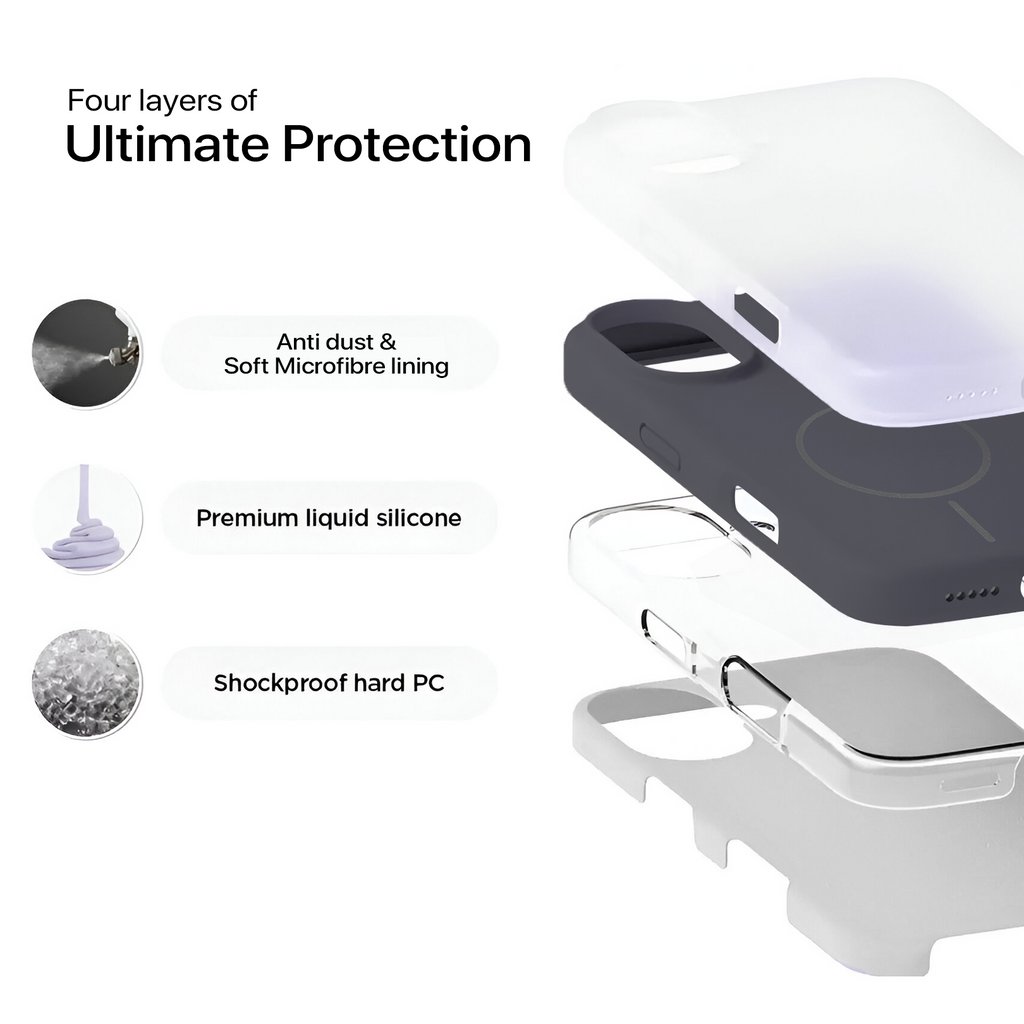 Anti Dust Magsafe Silicone Case - Iphone 16 Plus (Grey)