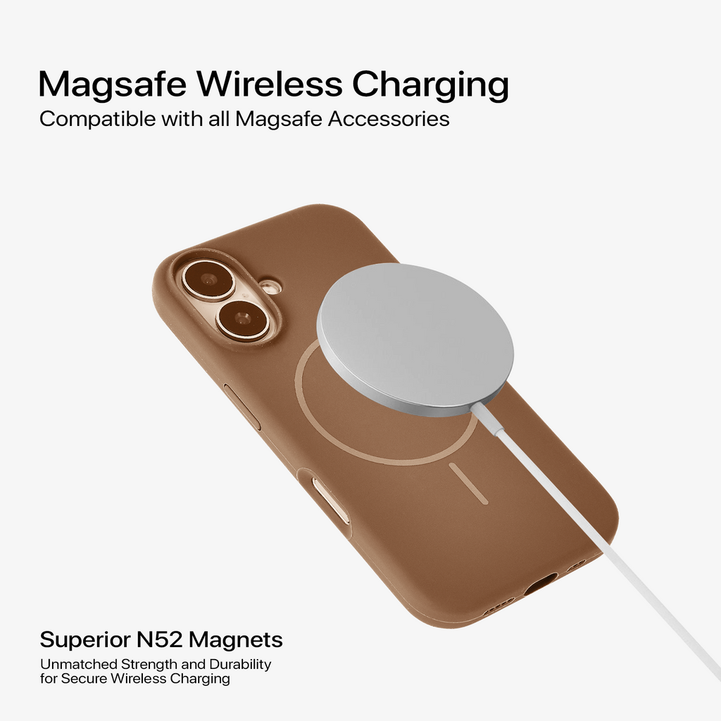 Anti Dust MagSafe Silicone Case - IPhone 16 ( Brown)