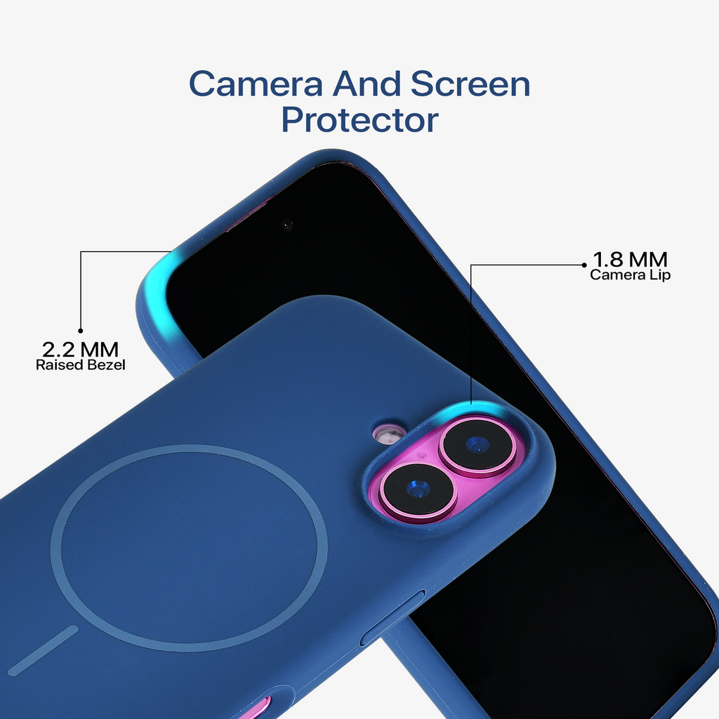 Anti Dust Magsafe Silicone Case - Iphone 16 Plus ( Denim Blue)