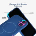 Anti Dust Magsafe Silicone Case - Iphone 16 Plus ( Denim Blue)