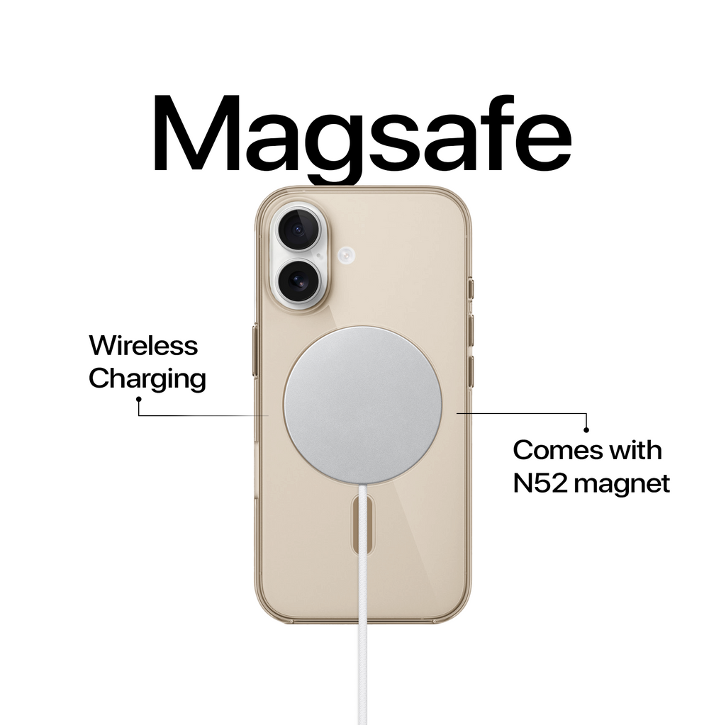 Anti Yellow Magsafe Clear Case - Iphone 16 (CRYSTAL DESERT TITANIUM)