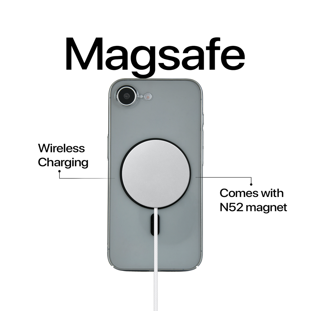Anti Yellow Magsafe Clear Case - Iphone 16e (CRYSTAL Black TITANIUM)