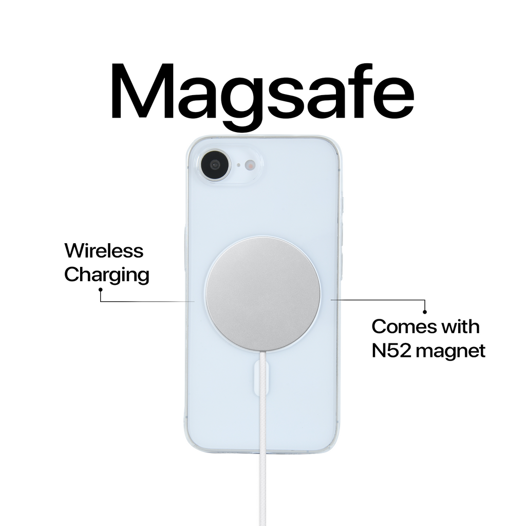 Anti Yellow Magsafe Clear Case - Iphone 16e (CRYSTAL WHITE TITANIUM)